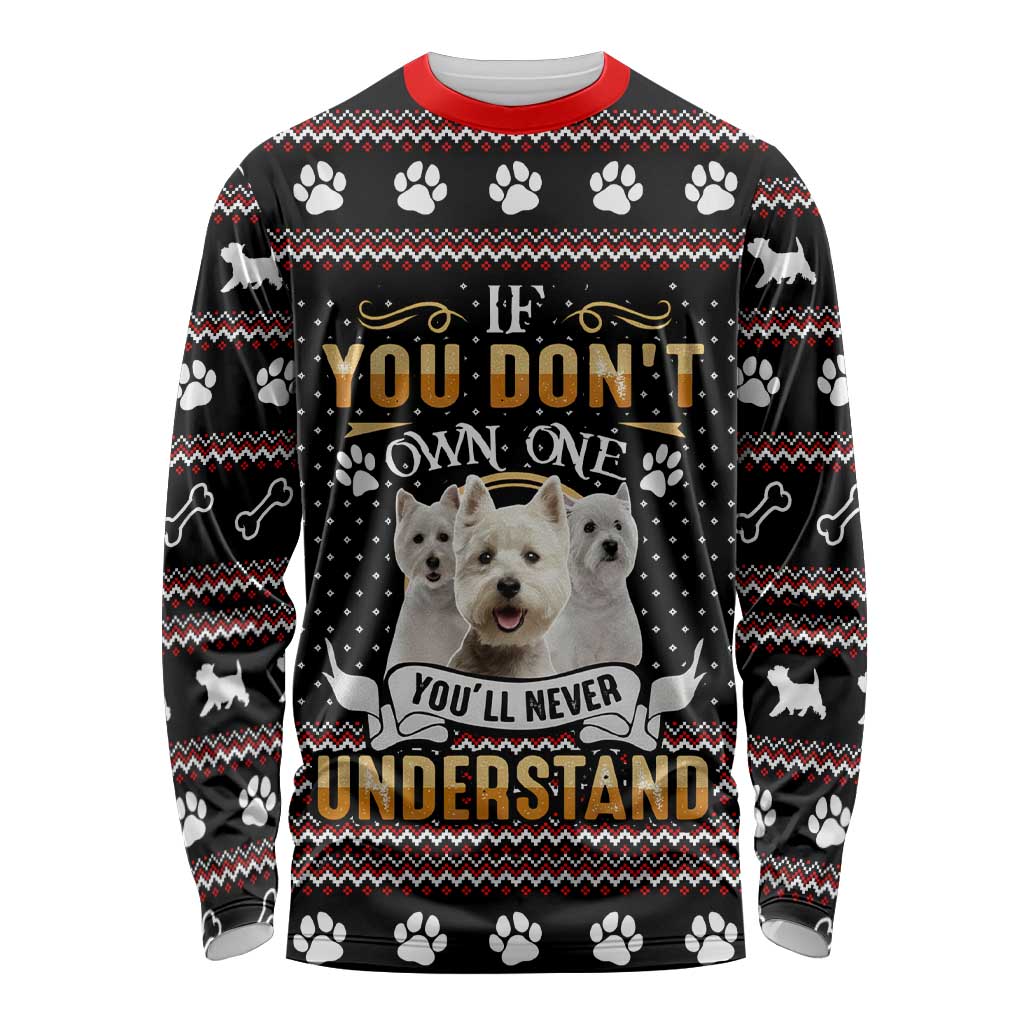 West Highland White Terrier Christmas Long Sleeve Shirt Xmas Holiday Patterns - Wonder Print Shop