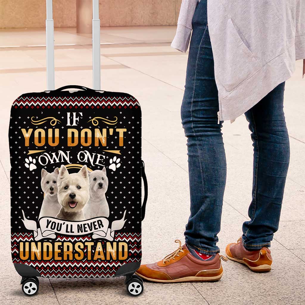 West Highland White Terrier Christmas Luggage Cover Xmas Holiday Patterns - Wonder Print Shop