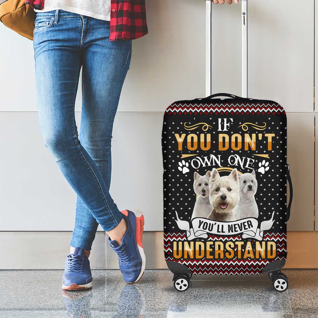 West Highland White Terrier Christmas Luggage Cover Xmas Holiday Patterns - Wonder Print Shop
