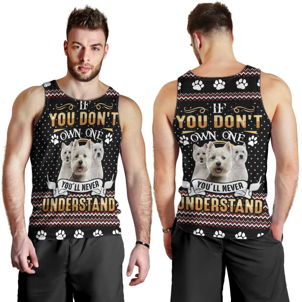 West Highland White Terrier Christmas Men Tank Top Xmas Holiday Patterns - Wonder Print Shop