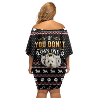 West Highland White Terrier Christmas Off Shoulder Short Dress Xmas Holiday Patterns - Wonder Print Shop