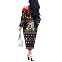 West Highland White Terrier Christmas Off The Shoulder Long Sleeve Dress Xmas Holiday Patterns - Wonder Print Shop