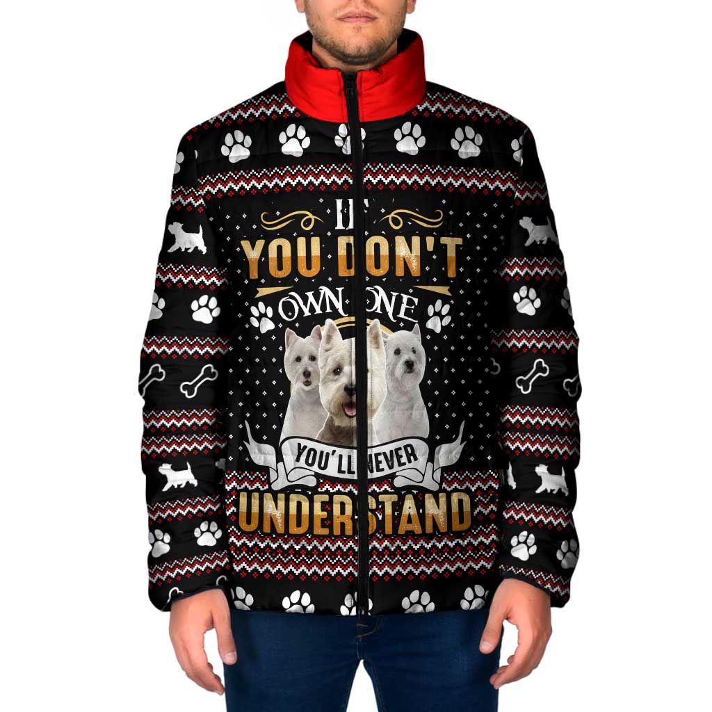 West Highland White Terrier Christmas Padded Jacket Xmas Holiday Patterns - Wonder Print Shop