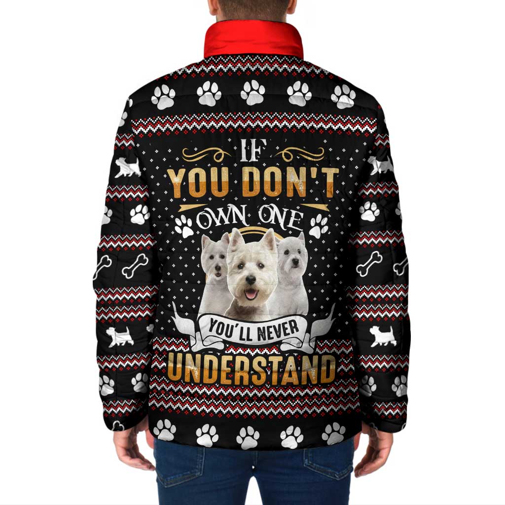 West Highland White Terrier Christmas Padded Jacket Xmas Holiday Patterns - Wonder Print Shop