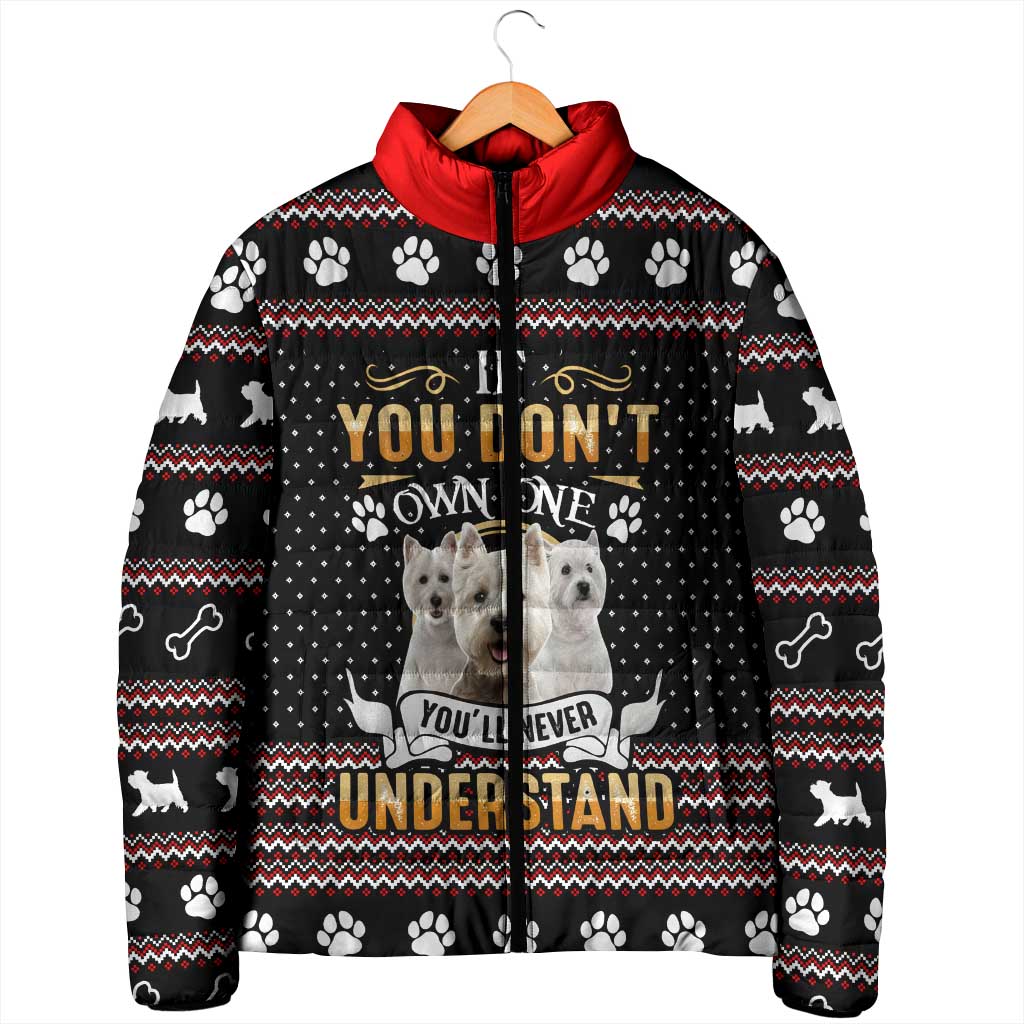 West Highland White Terrier Christmas Padded Jacket Xmas Holiday Patterns - Wonder Print Shop