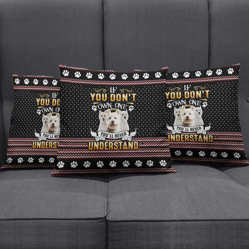 West Highland White Terrier Christmas Pillow Cover Xmas Holiday Patterns - Wonder Print Shop