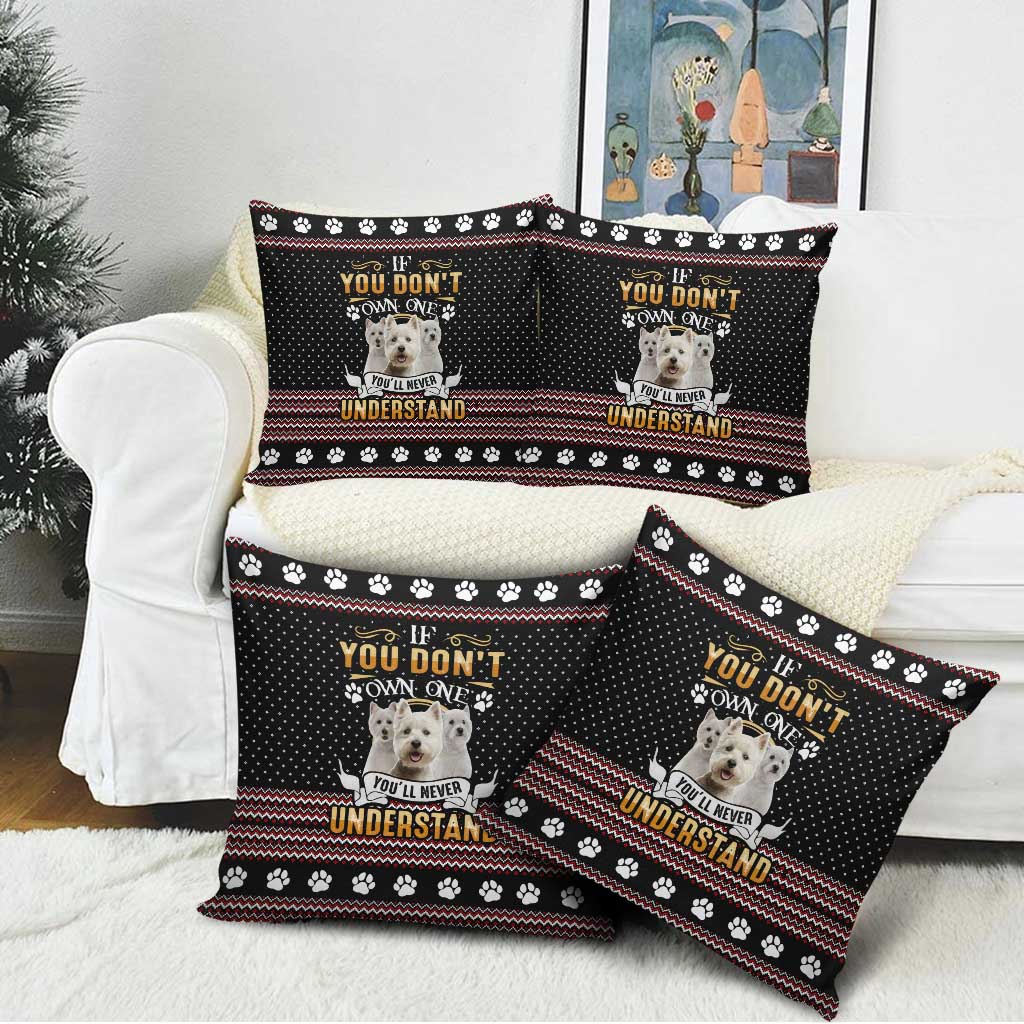 West Highland White Terrier Christmas Pillow Cover Xmas Holiday Patterns - Wonder Print Shop
