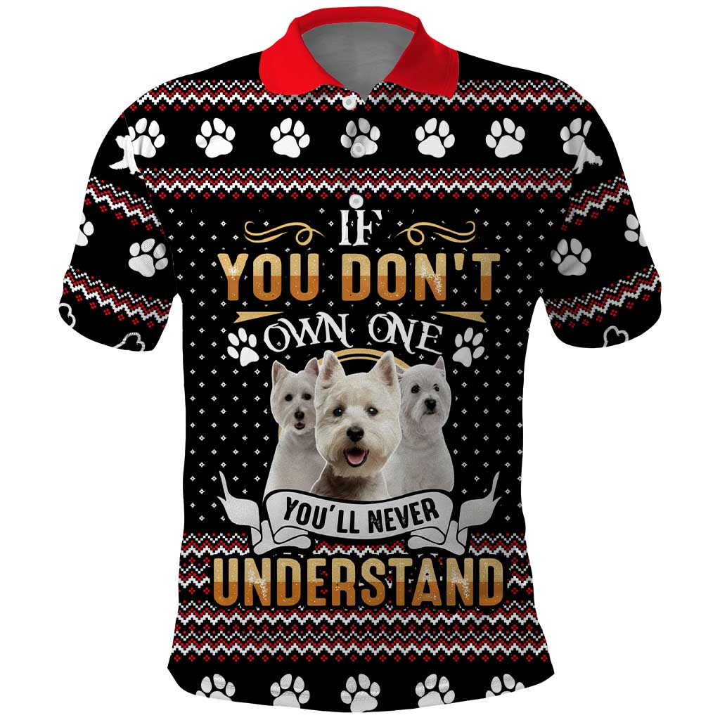 West Highland White Terrier Christmas Polo Shirt Xmas Holiday Patterns - Wonder Print Shop