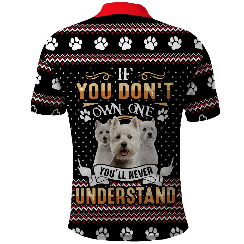 West Highland White Terrier Christmas Polo Shirt Xmas Holiday Patterns - Wonder Print Shop