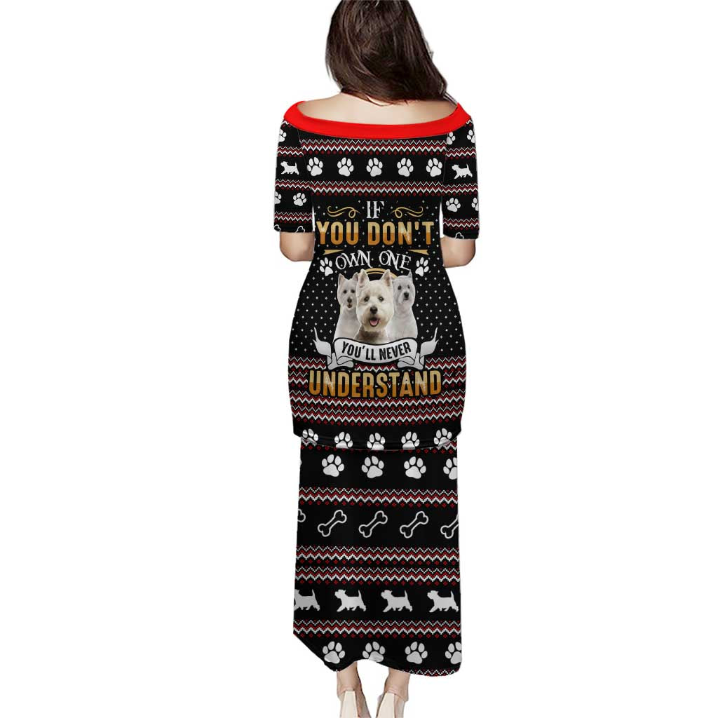 West Highland White Terrier Christmas Puletasi Xmas Holiday Patterns - Wonder Print Shop