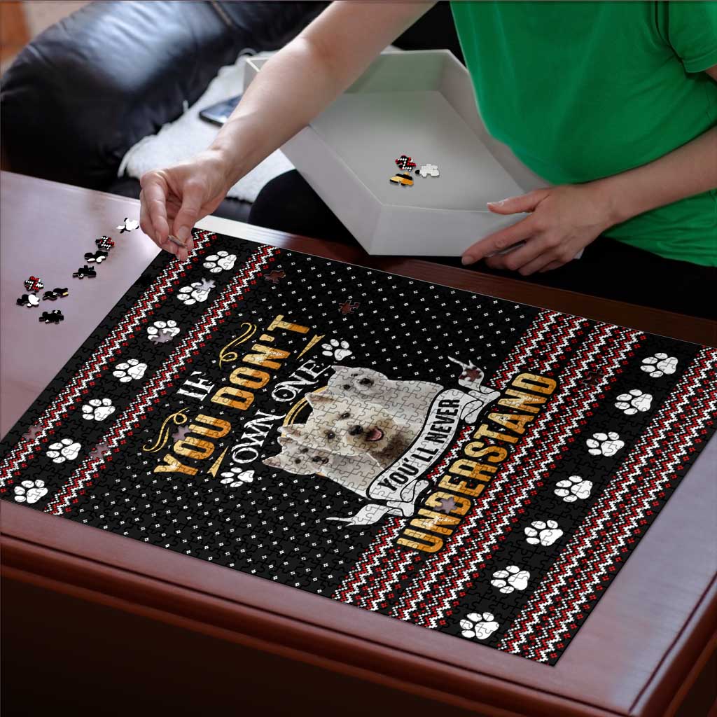 West Highland White Terrier Christmas Puzzle Xmas Holiday Patterns - Wonder Print Shop