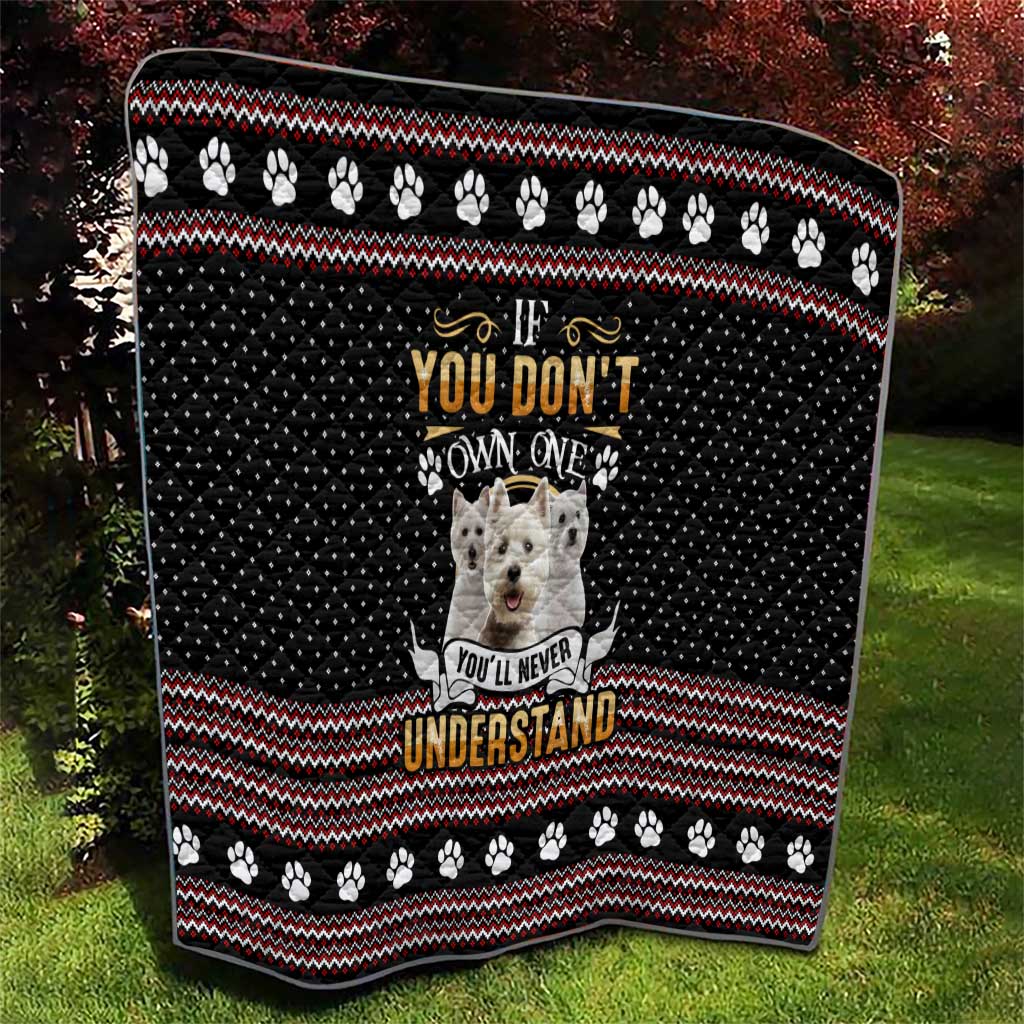 West Highland White Terrier Christmas Quilt Xmas Holiday Patterns - Wonder Print Shop