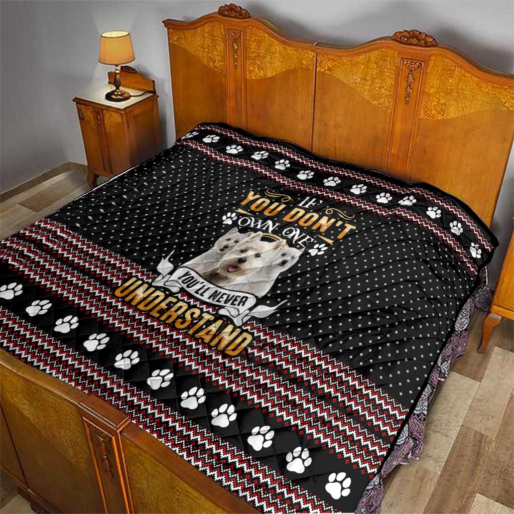 West Highland White Terrier Christmas Quilt Xmas Holiday Patterns - Wonder Print Shop