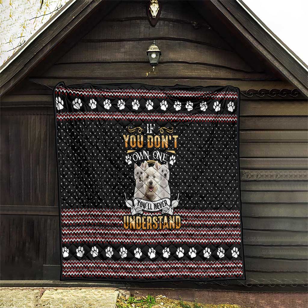 West Highland White Terrier Christmas Quilt Xmas Holiday Patterns - Wonder Print Shop
