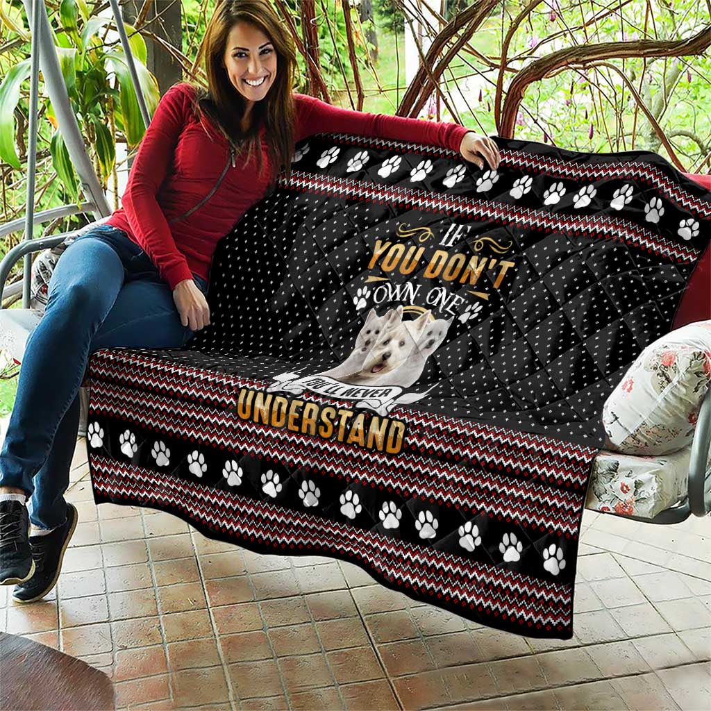 West Highland White Terrier Christmas Quilt Xmas Holiday Patterns - Wonder Print Shop