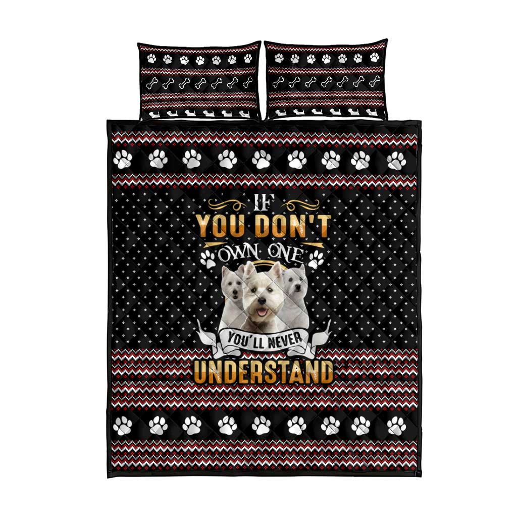 West Highland White Terrier Christmas Quilt Bed Set Xmas Holiday Patterns - Wonder Print Shop