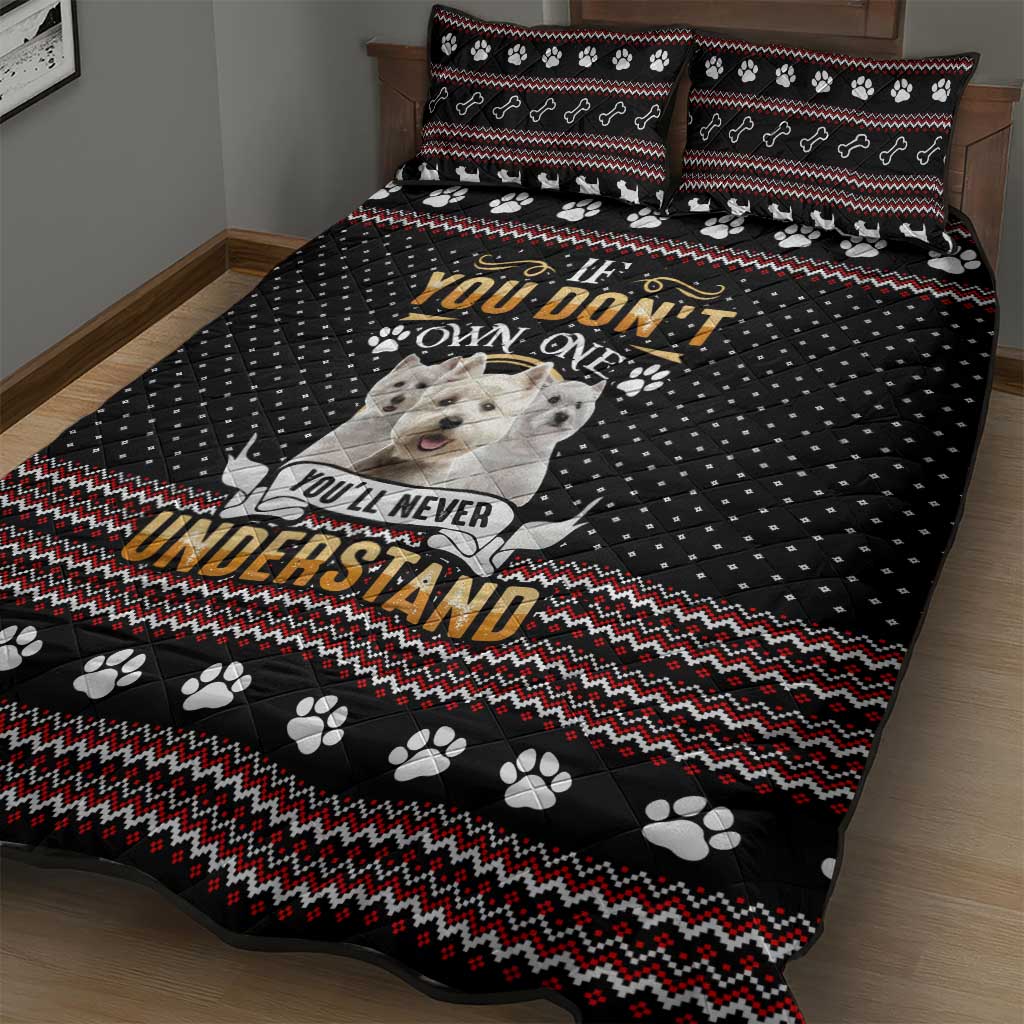 West Highland White Terrier Christmas Quilt Bed Set Xmas Holiday Patterns - Wonder Print Shop
