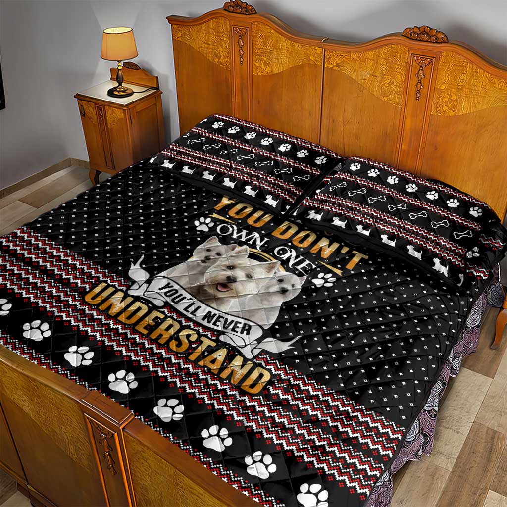 West Highland White Terrier Christmas Quilt Bed Set Xmas Holiday Patterns - Wonder Print Shop