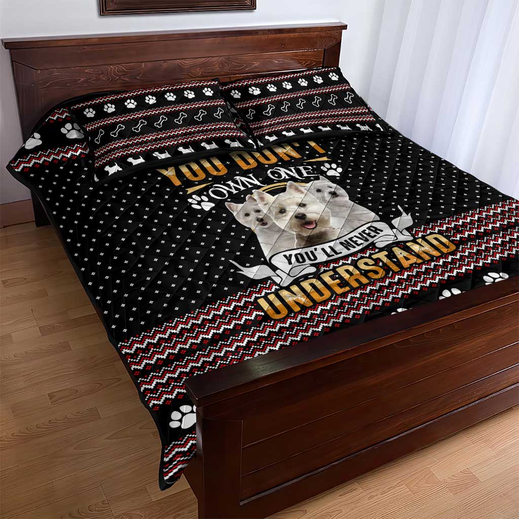 West Highland White Terrier Christmas Quilt Bed Set Xmas Holiday Patterns - Wonder Print Shop