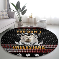West Highland White Terrier Christmas Round Carpet Xmas Holiday Patterns - Wonder Print Shop