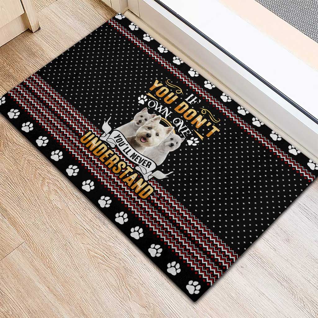 West Highland White Terrier Christmas Rubber Doormat Xmas Holiday Patterns - Wonder Print Shop