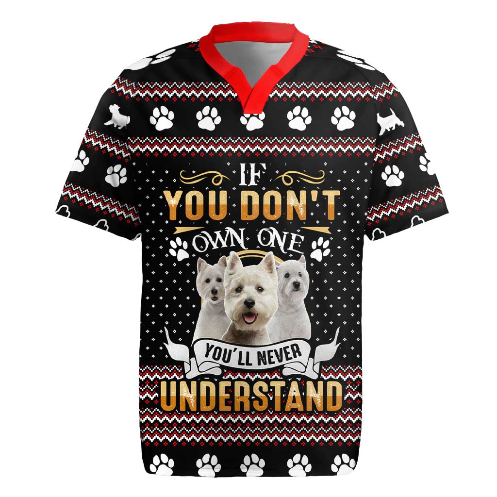 West Highland White Terrier Christmas Rugby Jersey Xmas Holiday Patterns - Wonder Print Shop