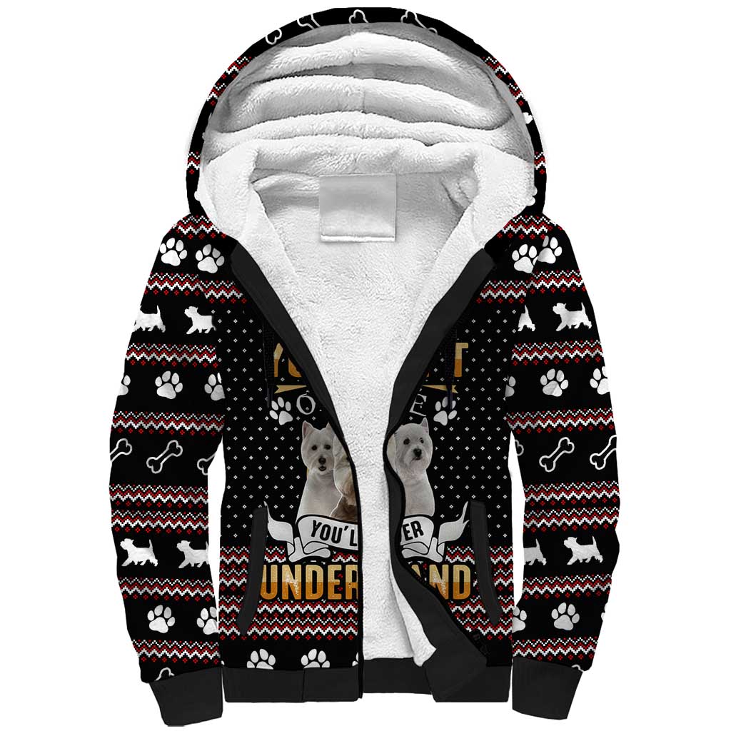 West Highland White Terrier Christmas Sherpa Hoodie Xmas Holiday Patterns - Wonder Print Shop