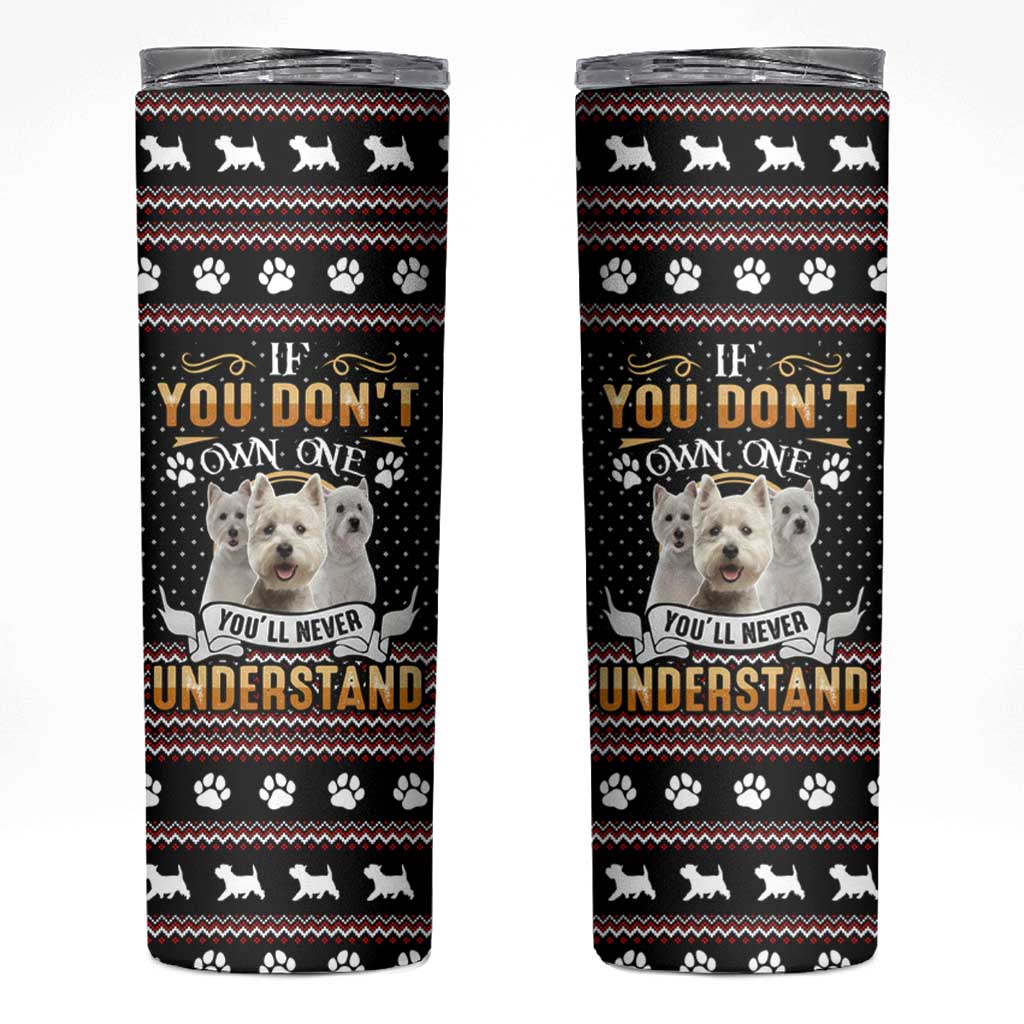 West Highland White Terrier Christmas Skinny Tumbler Xmas Holiday Patterns - Wonder Print Shop