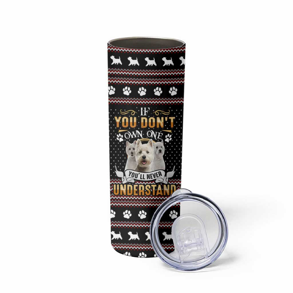 West Highland White Terrier Christmas Skinny Tumbler Xmas Holiday Patterns - Wonder Print Shop