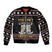 West Highland White Terrier Christmas Sleeve Zip Bomber Jacket Xmas Holiday Patterns - Wonder Print Shop
