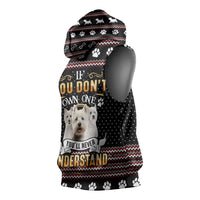 West Highland White Terrier Christmas Sleeveless Hoodie Xmas Holiday Patterns - Wonder Print Shop