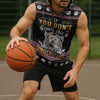 West Highland White Terrier Christmas Sleeveless Hoodie Xmas Holiday Patterns - Wonder Print Shop
