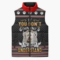 West Highland White Terrier Christmas Sleeveless Puffer Jacket Xmas Holiday Patterns - Wonder Print Shop