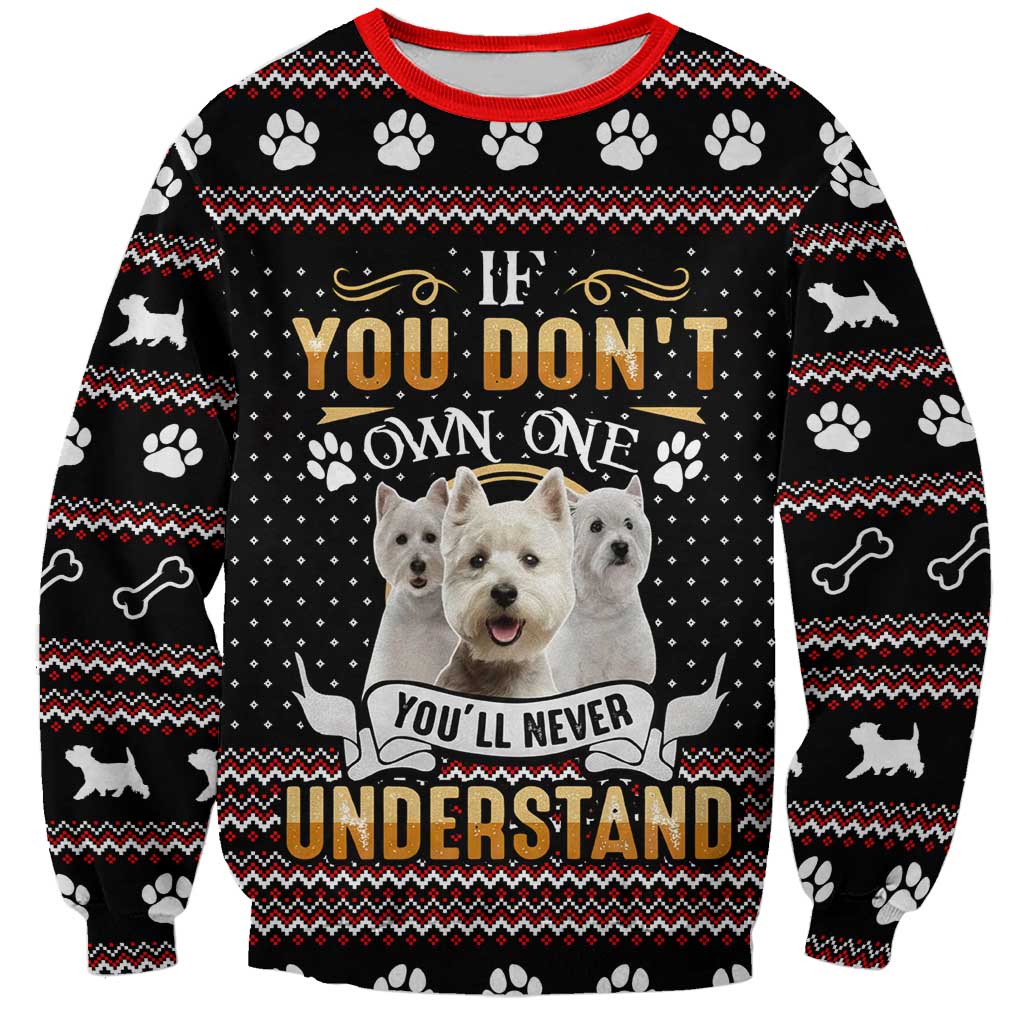 West Highland White Terrier Christmas Sweatshirt Xmas Holiday Patterns - Wonder Print Shop