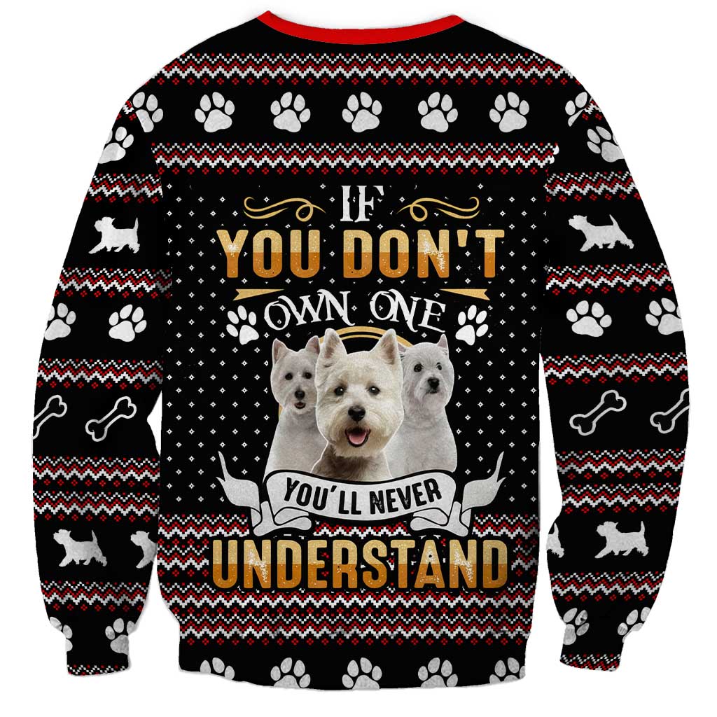 West Highland White Terrier Christmas Sweatshirt Xmas Holiday Patterns - Wonder Print Shop