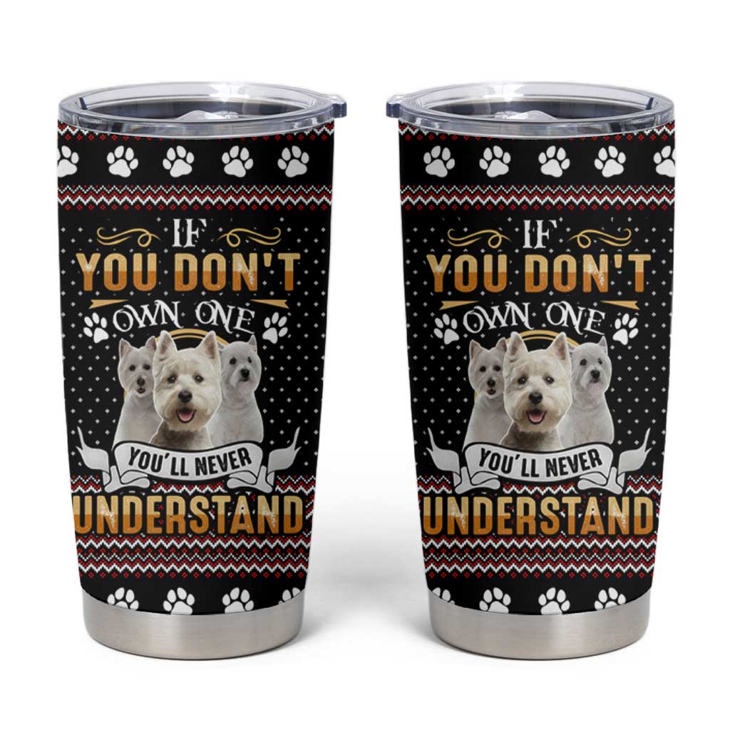 West Highland White Terrier Christmas Tumbler Cup Xmas Holiday Patterns - Wonder Print Shop