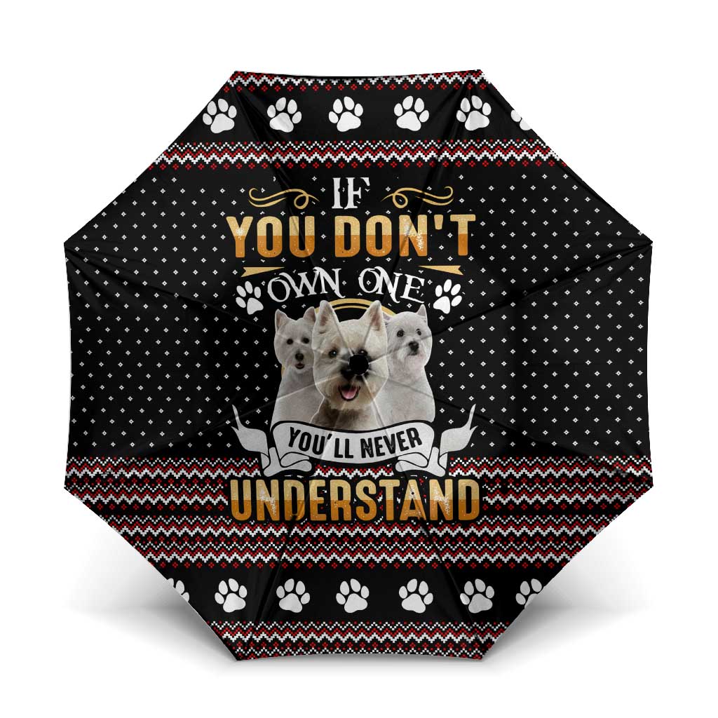 West Highland White Terrier Christmas Umbrella Xmas Holiday Patterns - Wonder Print Shop