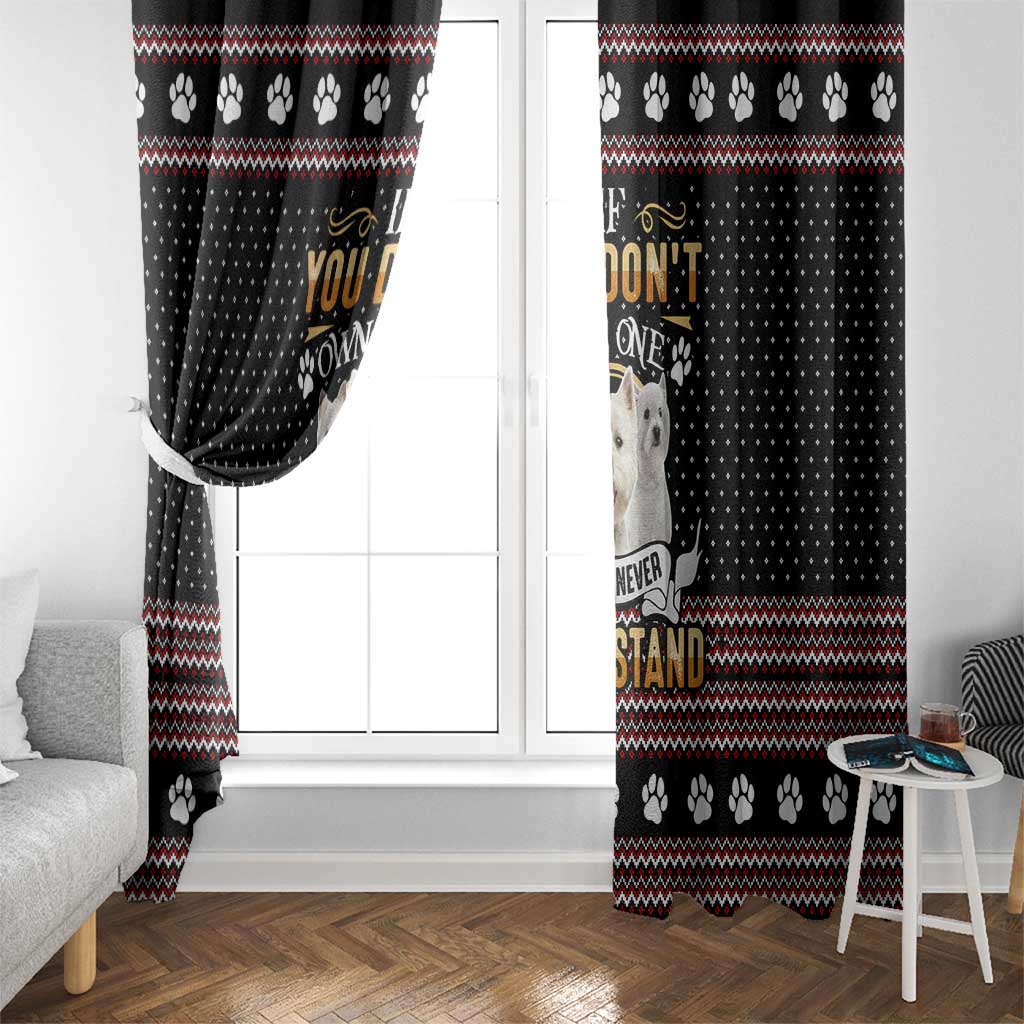 West Highland White Terrier Christmas Window Curtain Xmas Holiday Patterns - Wonder Print Shop
