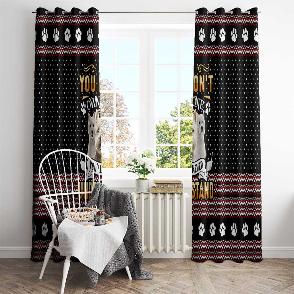 West Highland White Terrier Christmas Window Curtain Xmas Holiday Patterns - Wonder Print Shop