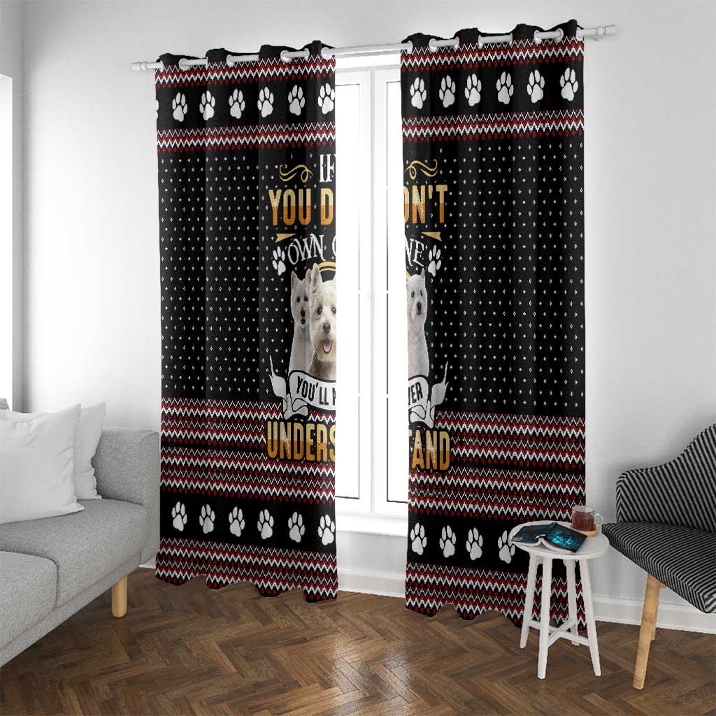 West Highland White Terrier Christmas Window Curtain Xmas Holiday Patterns - Wonder Print Shop
