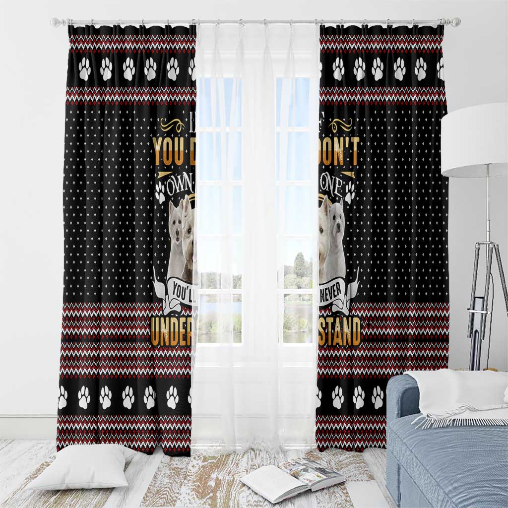 West Highland White Terrier Christmas Window Curtain Xmas Holiday Patterns - Wonder Print Shop