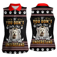 West Highland White Terrier Christmas Women Sleeveless Polo Shirt Xmas Holiday Patterns - Wonder Print Shop