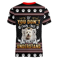 West Highland White Terrier Christmas Women V-Neck T-Shirt Xmas Holiday Patterns - Wonder Print Shop