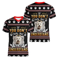 West Highland White Terrier Christmas Women V-Neck T-Shirt Xmas Holiday Patterns - Wonder Print Shop