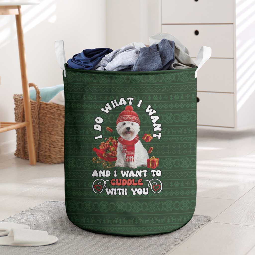 West Highland White Terrier Christmas Laundry Basket Xmas Holiday Patterns - Wonder Print Shop