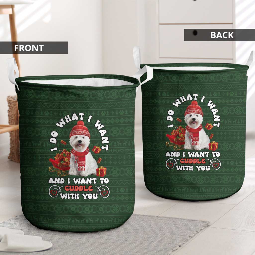West Highland White Terrier Christmas Laundry Basket Xmas Holiday Patterns - Wonder Print Shop