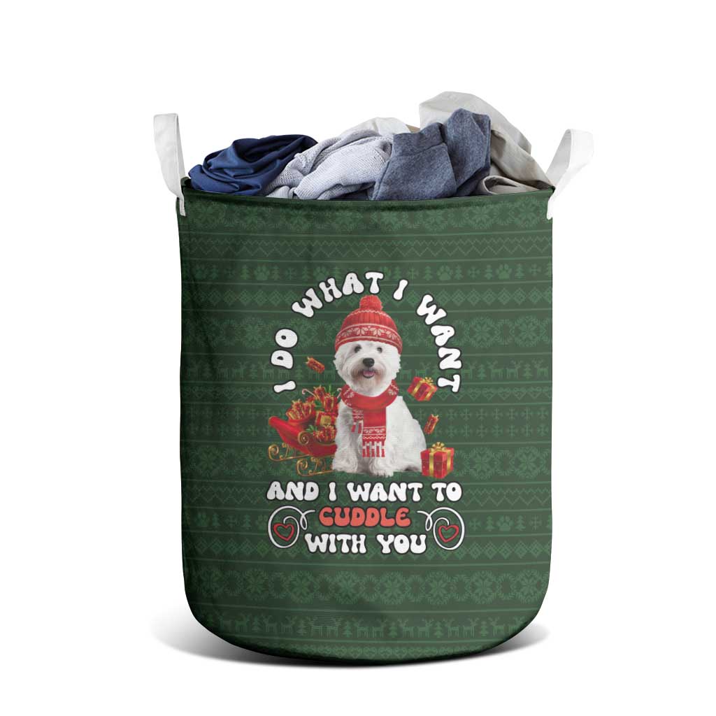 West Highland White Terrier Christmas Laundry Basket Xmas Holiday Patterns - Wonder Print Shop