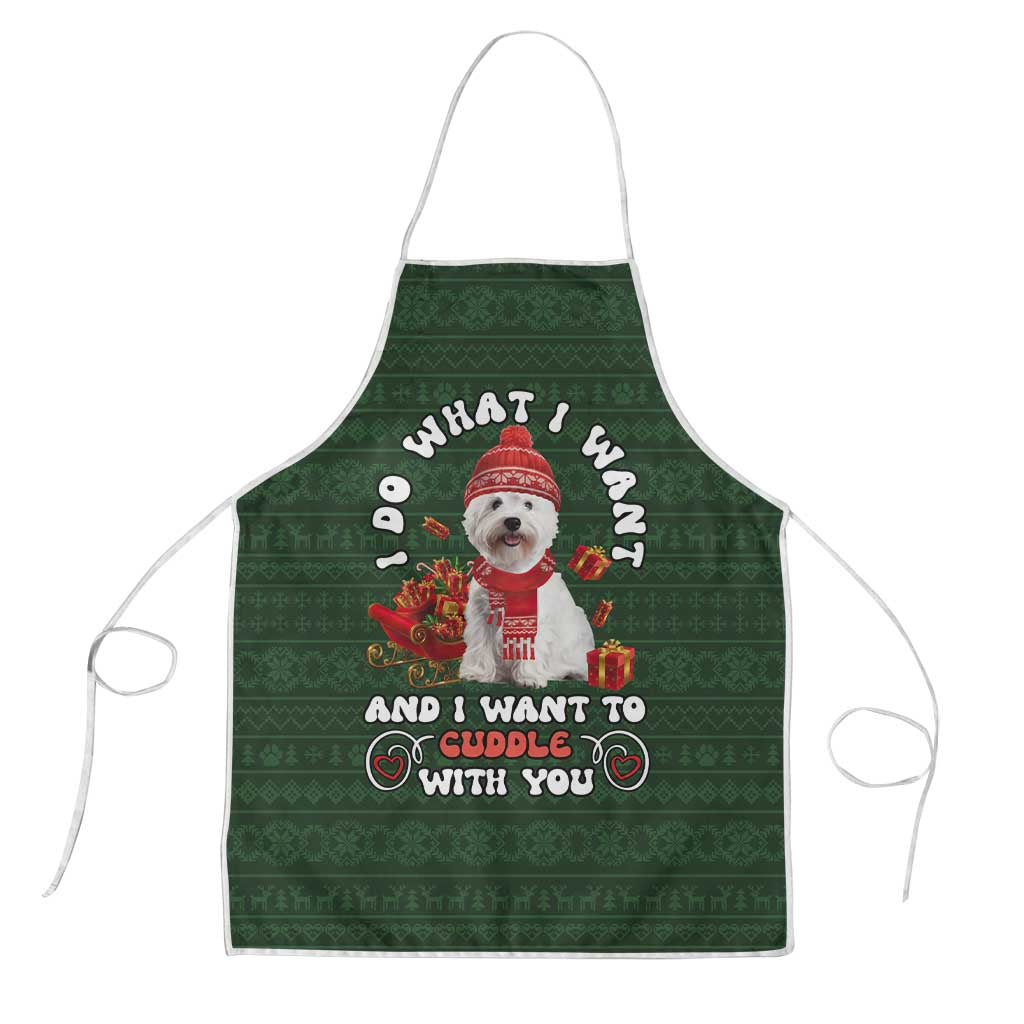 West Highland White Terrier Christmas Apron Xmas Holiday Patterns - Wonder Print Shop