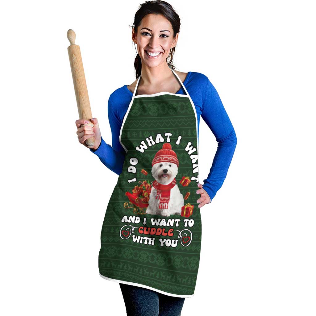 West Highland White Terrier Christmas Apron Xmas Holiday Patterns - Wonder Print Shop