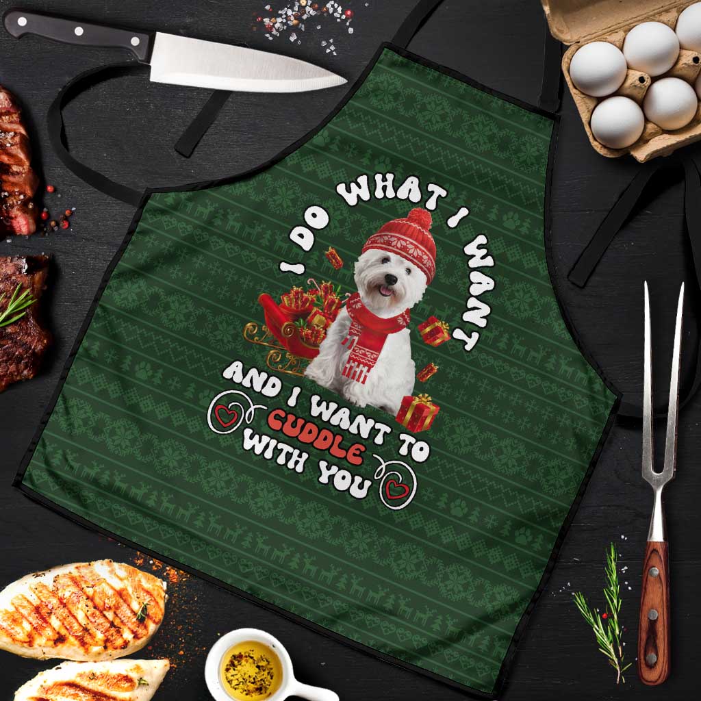 West Highland White Terrier Christmas Apron Xmas Holiday Patterns - Wonder Print Shop